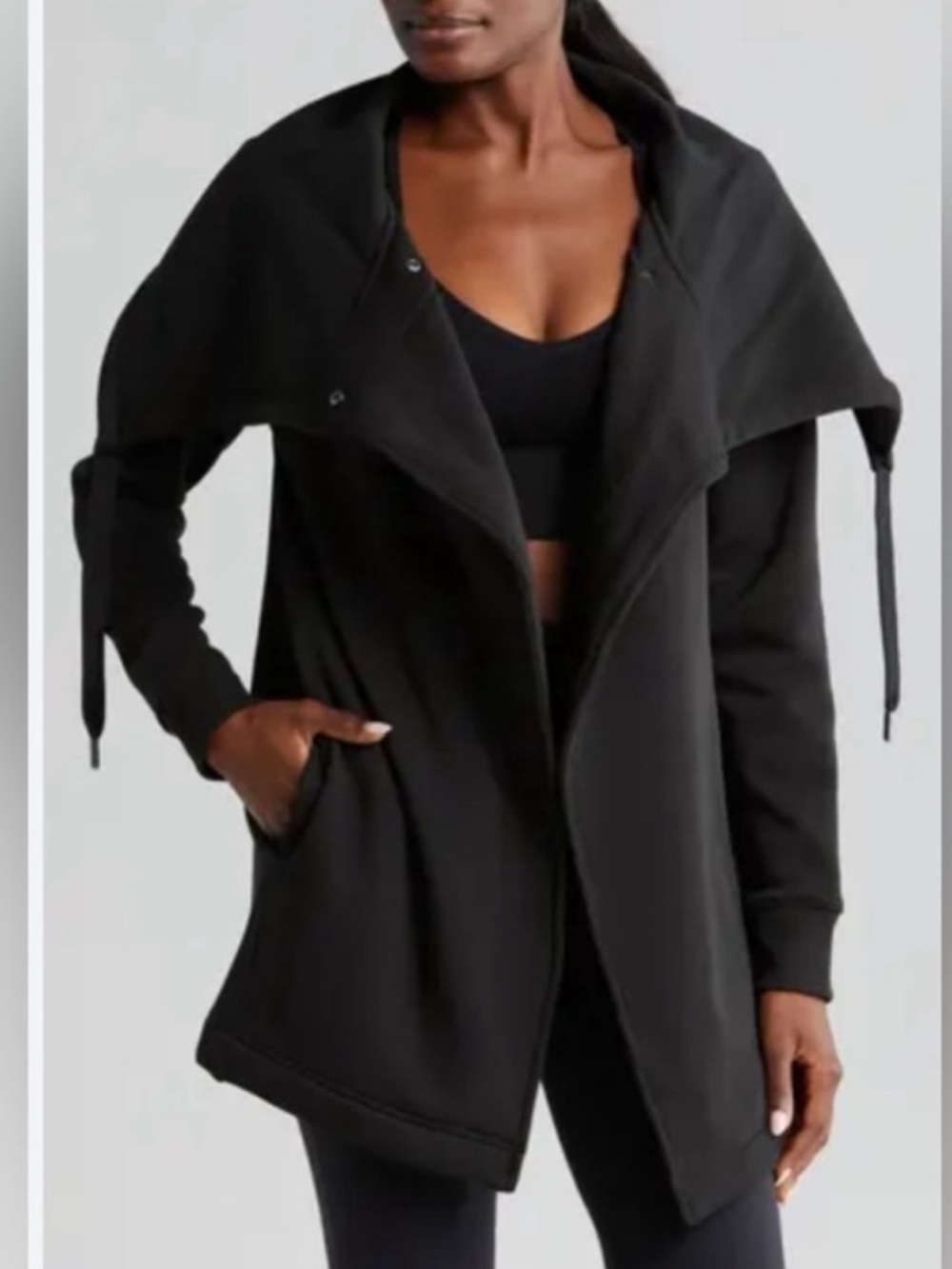 Zella Women’s Amazing Cozy Wrap Jacket Ash Black Jacket Size Small NWOT